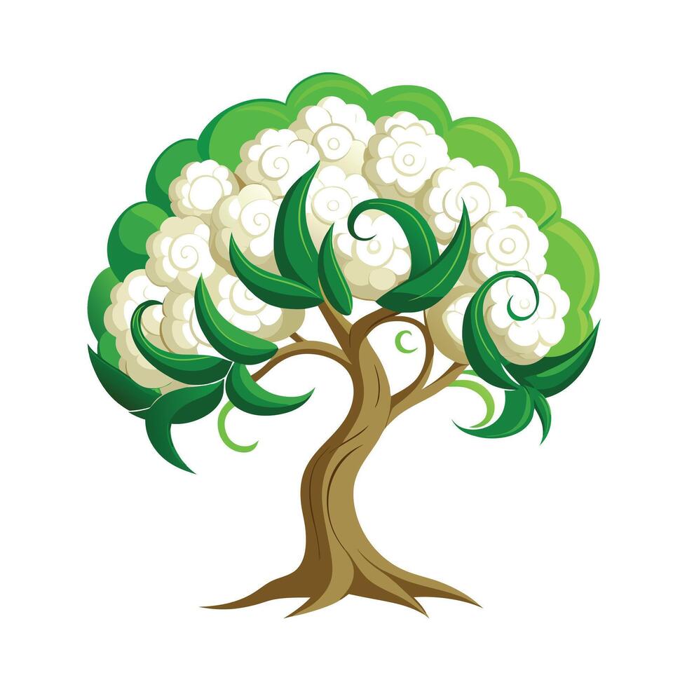 Beautiful Single Big Tree Illustration vector