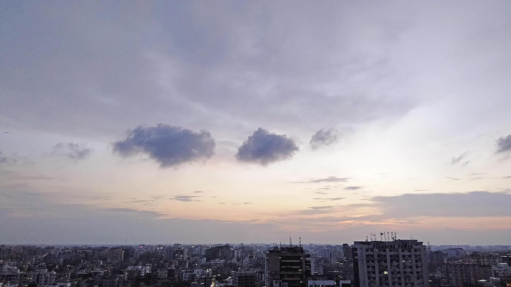 Amazing view of cloudy sunset sky photo