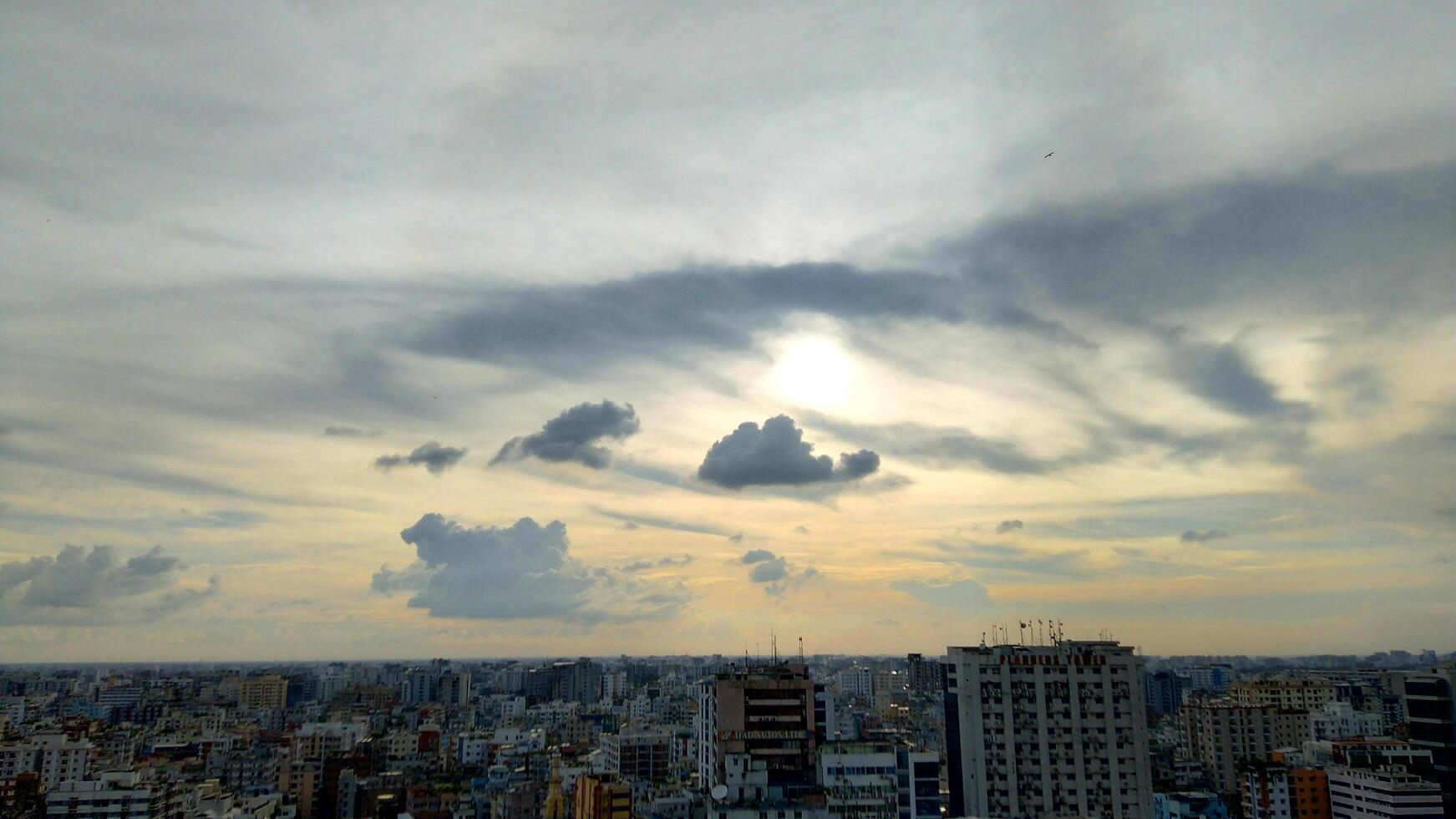 Amazing view of field against cloudy sky photo