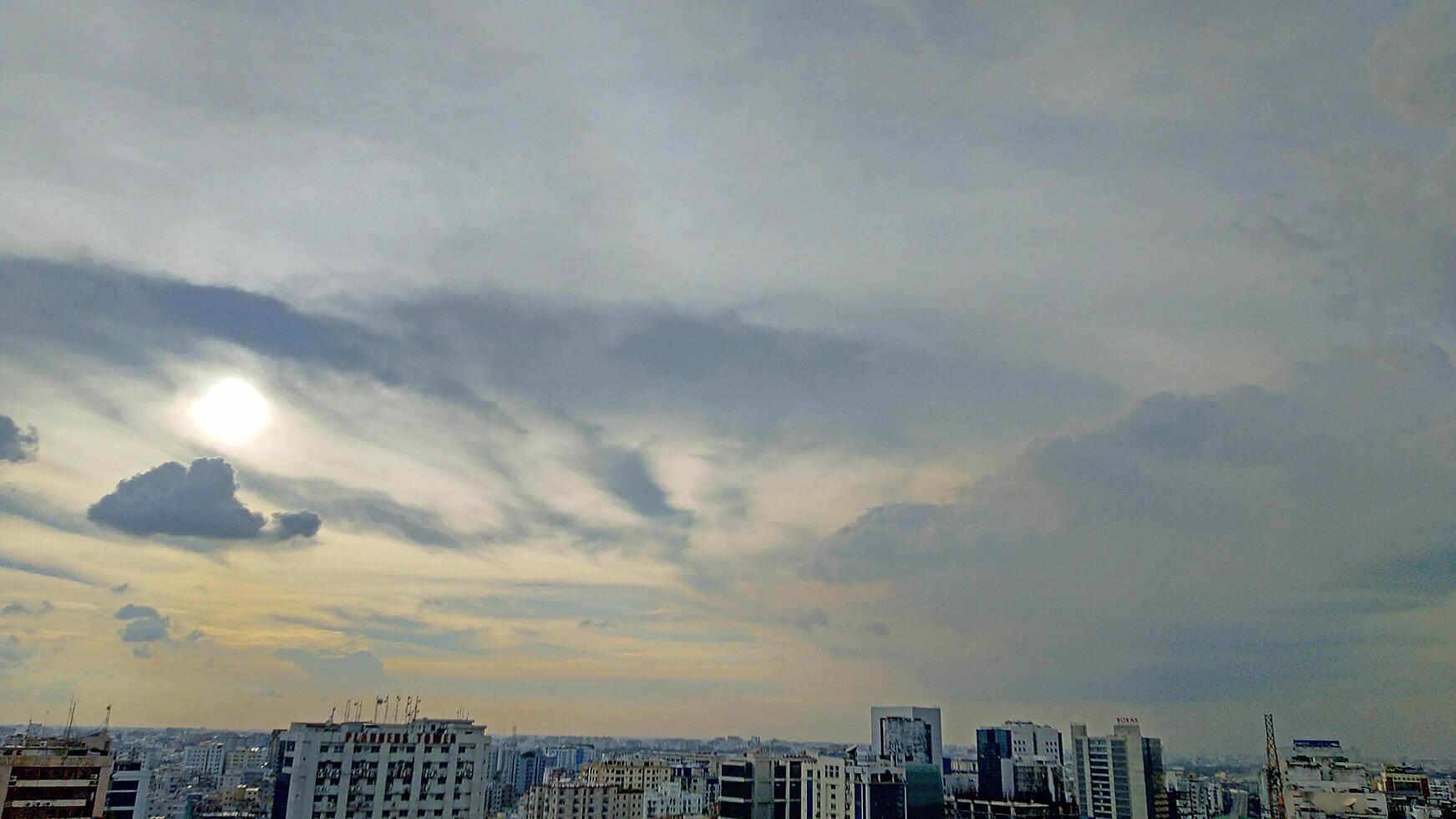 Amazing view of field against cloudy sky photo