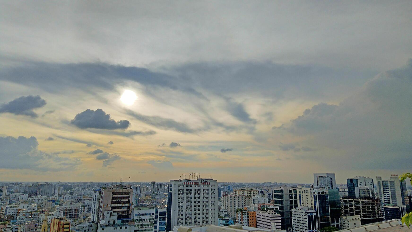 Amazing view of field against cloudy sky photo