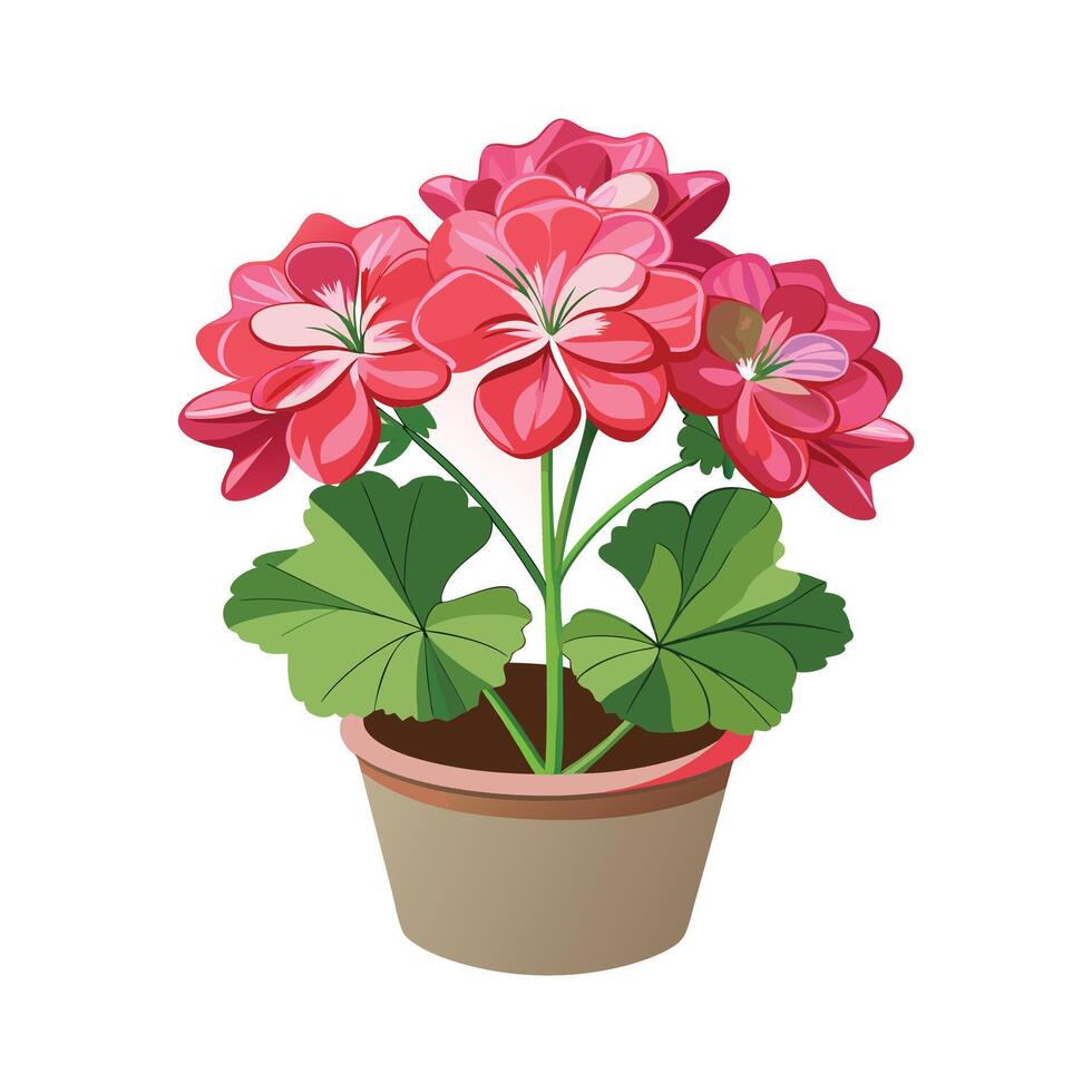 Beautiful Flowerpot Houseplant Illustration vector