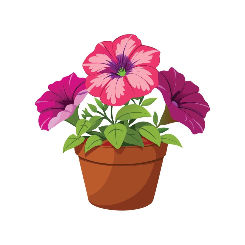 Beautiful Flowerpot Houseplant Illustration vector