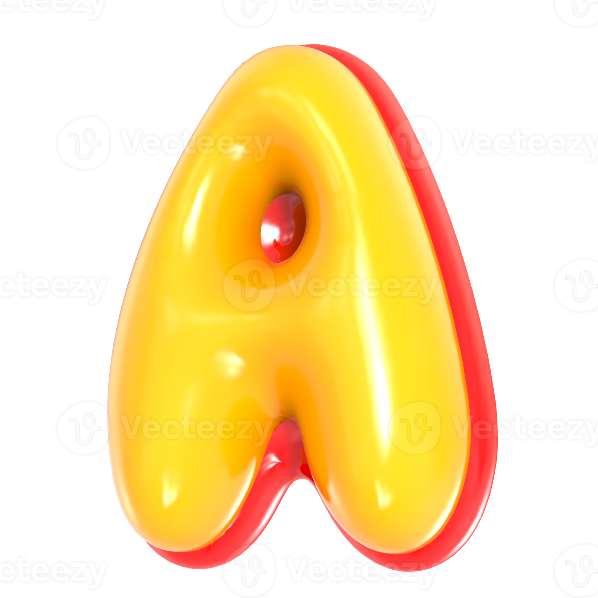 Yellow Alphabet with Red 3D Letter A 47703607 PNG