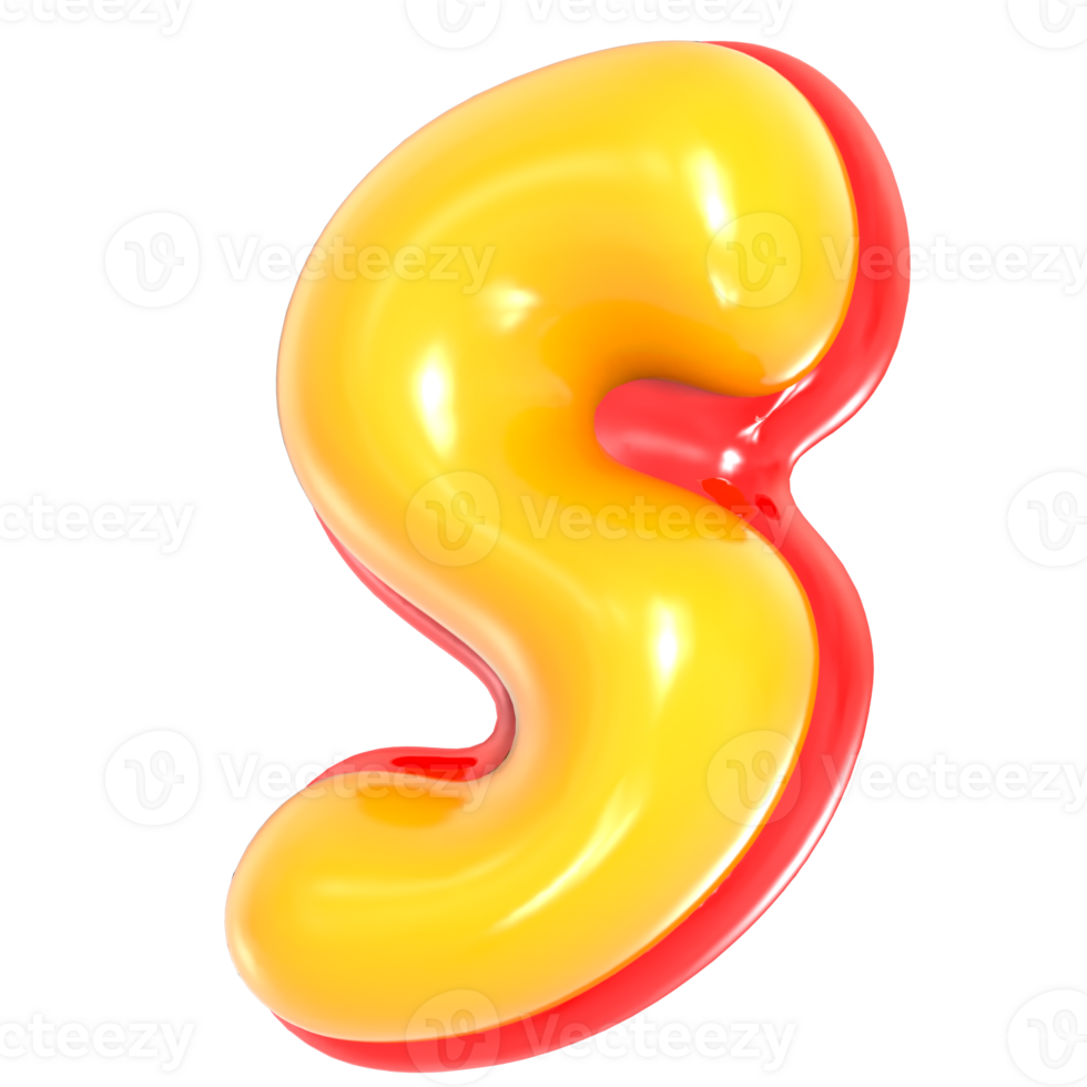 Yellow Alphabet with Red 3D Letter S png