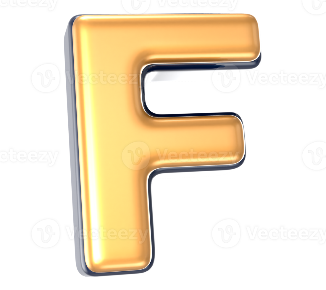 Font F 3D Render png