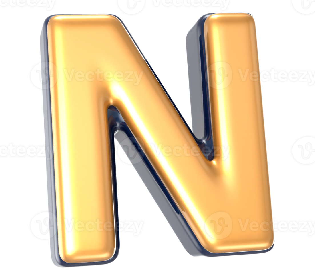Font N 3D Render png