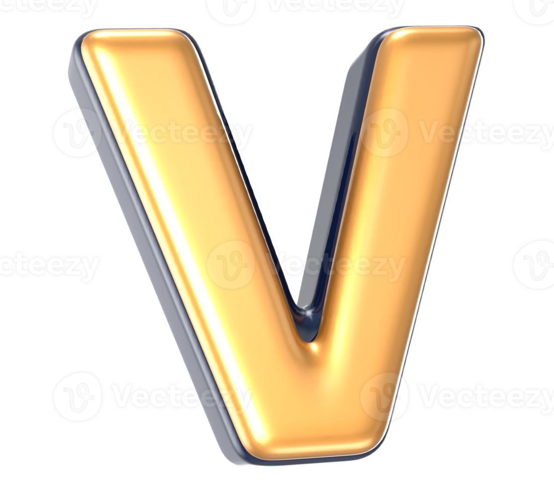 Font V 3D Render png
