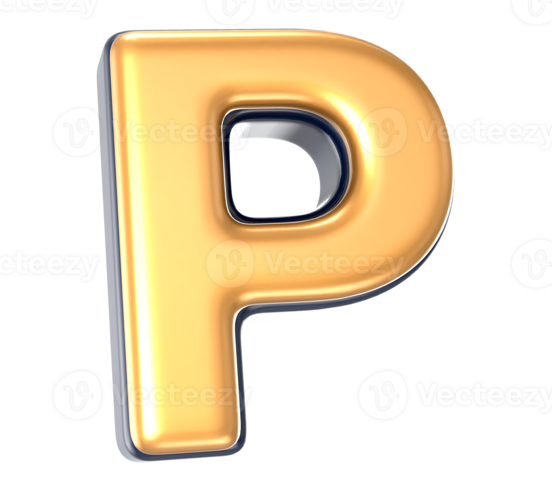 Font P 3D Render png