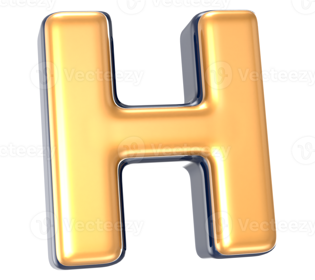 Font H 3D Render png