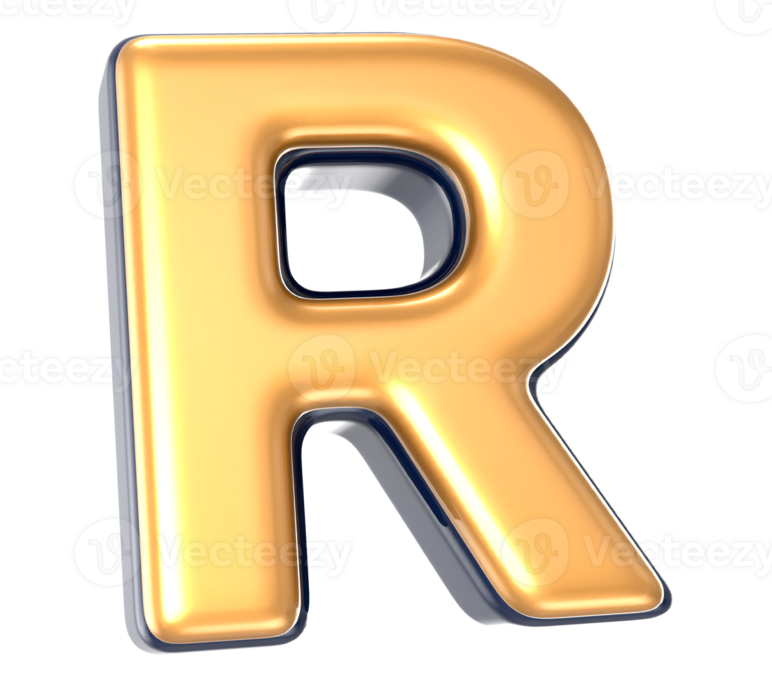 Font R 3D Render png
