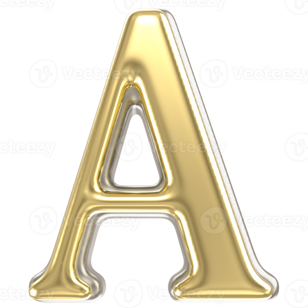 Gold Font A 3D Render png