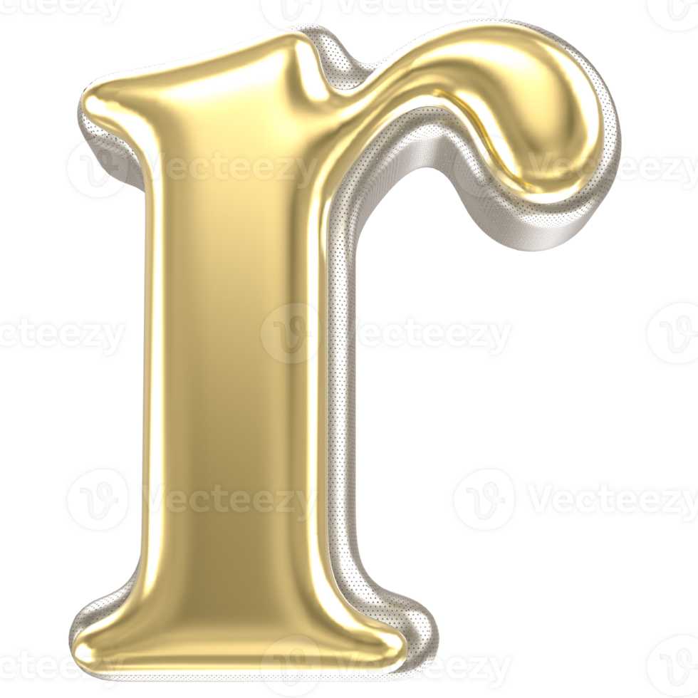 Gold Font r 3D Rendering png
