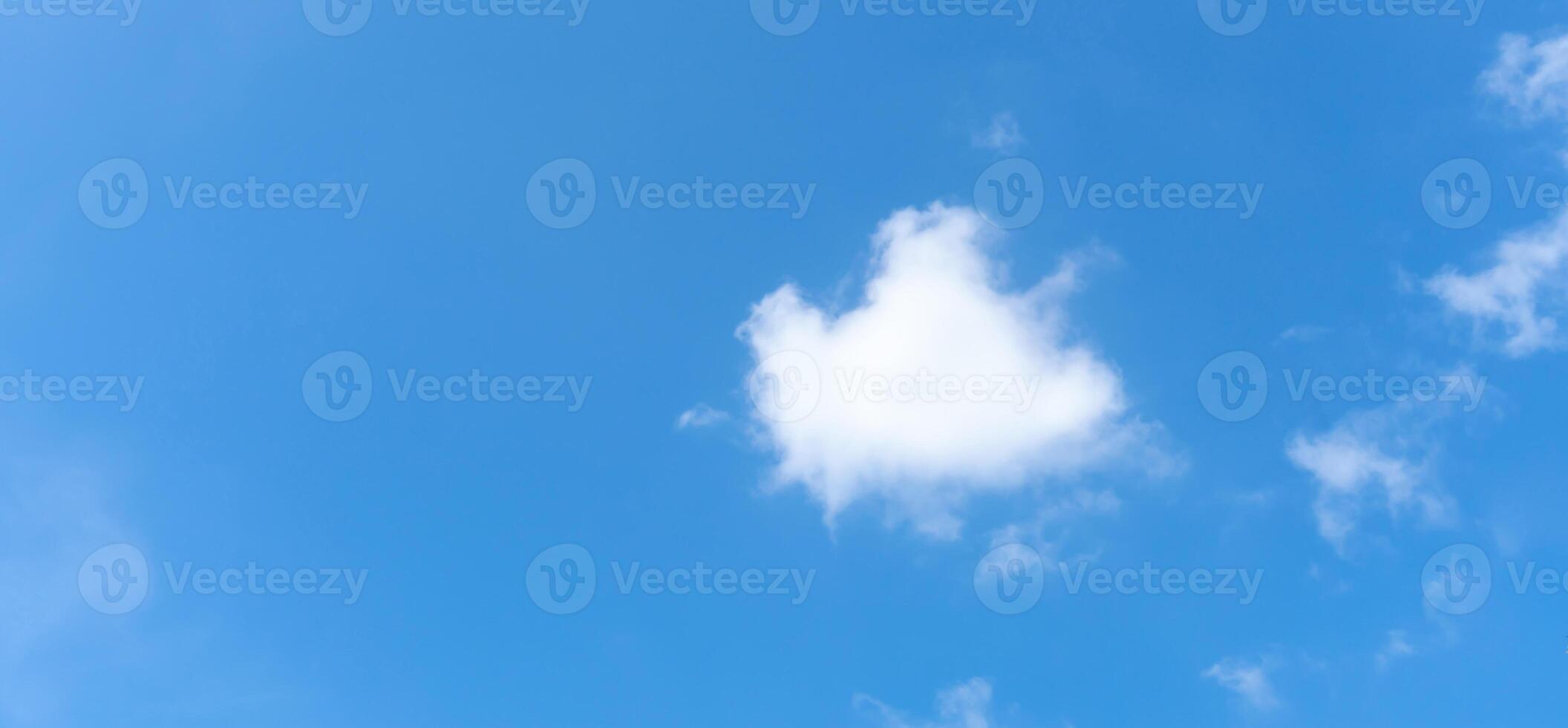 Beautiful blue sky with strange shape of clouds in the morning or evening used as natural background texture in decorative art work. photo