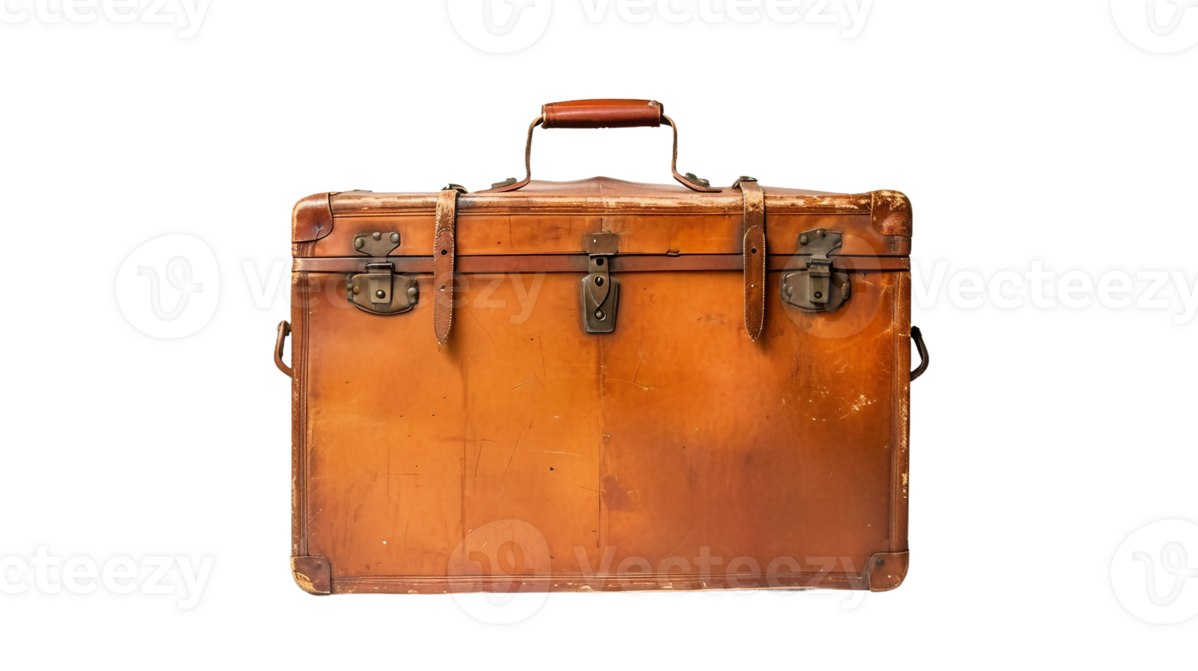 Leather Suitcase On Transparent Background png