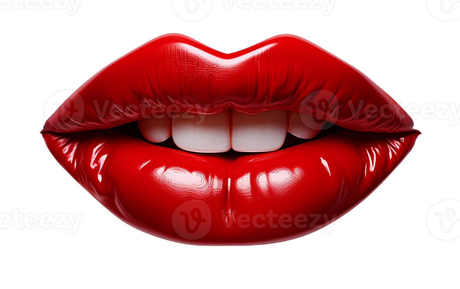 Red Lips on White Transparent Background png