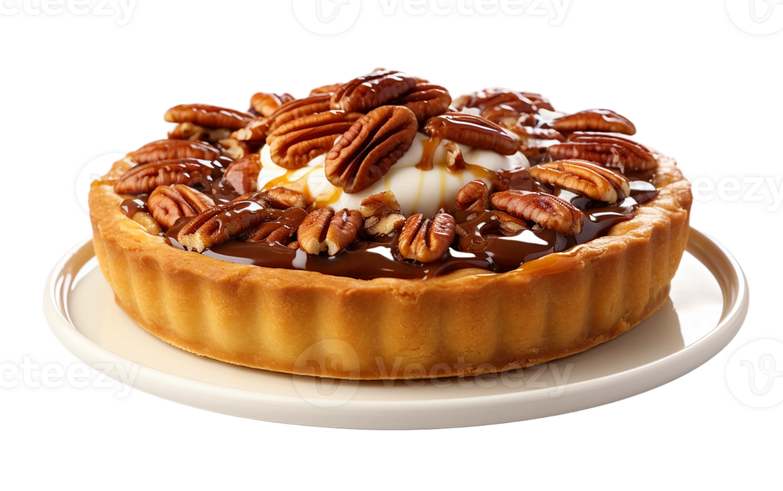 Pecan Pie on White Transparent Background png