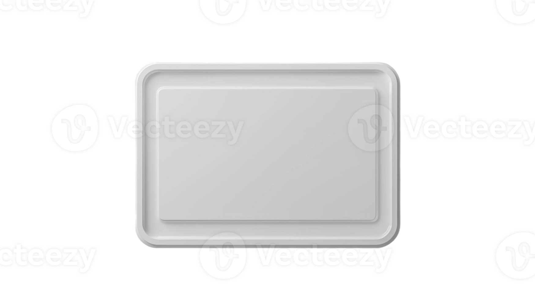 White glossy thin frame with round corners on the transparent background, Format png
