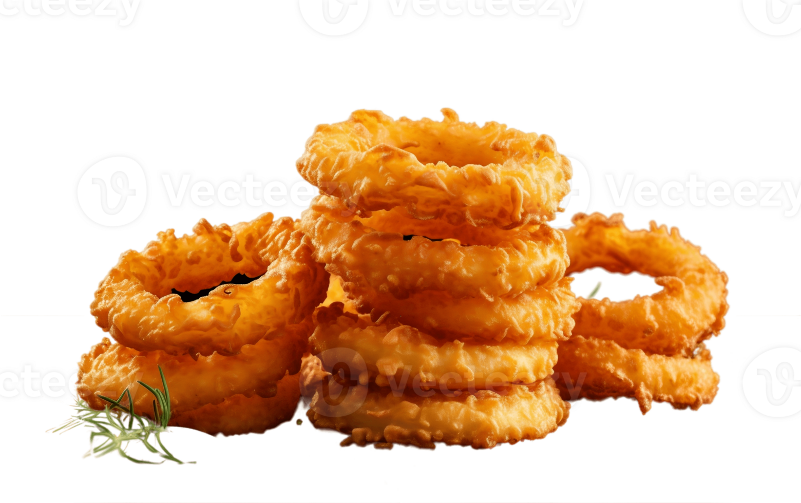 Fried Onion Rings on White Transparent Background png