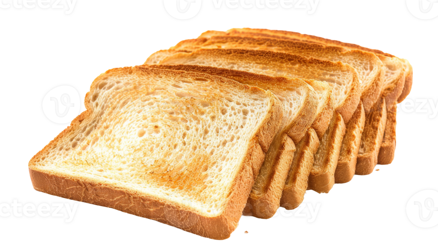 Isolated Sliced Toast Bread on Transparent Background, Format png