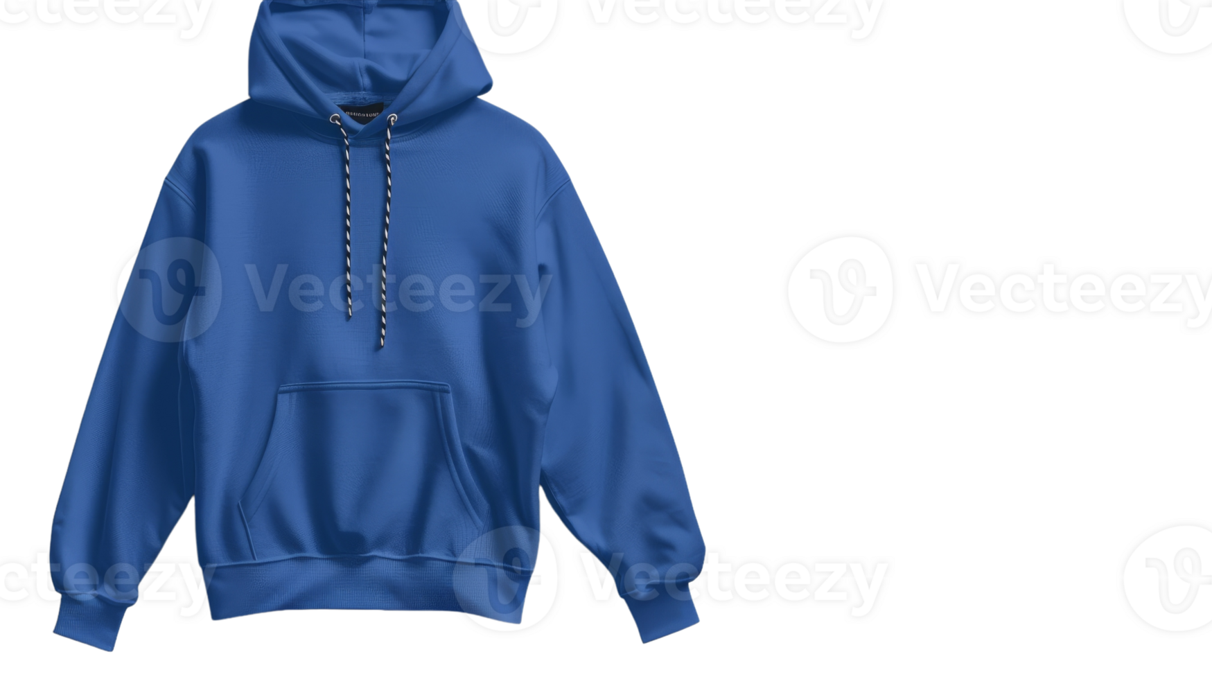 A men's hoodie in blue with a blank front. on the Transparent Background, Format png