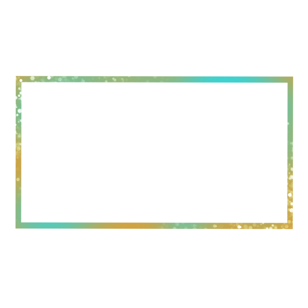 Colourful rectangular frame on a transparent background png