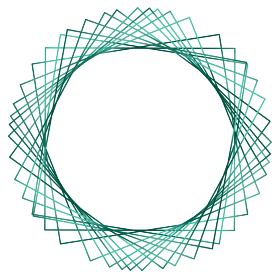 A Green Geometric Frame in a Circle on a transparent background png