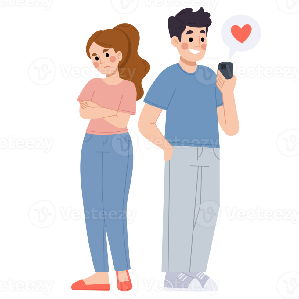 geloso coppia cartone animato illustrazione png