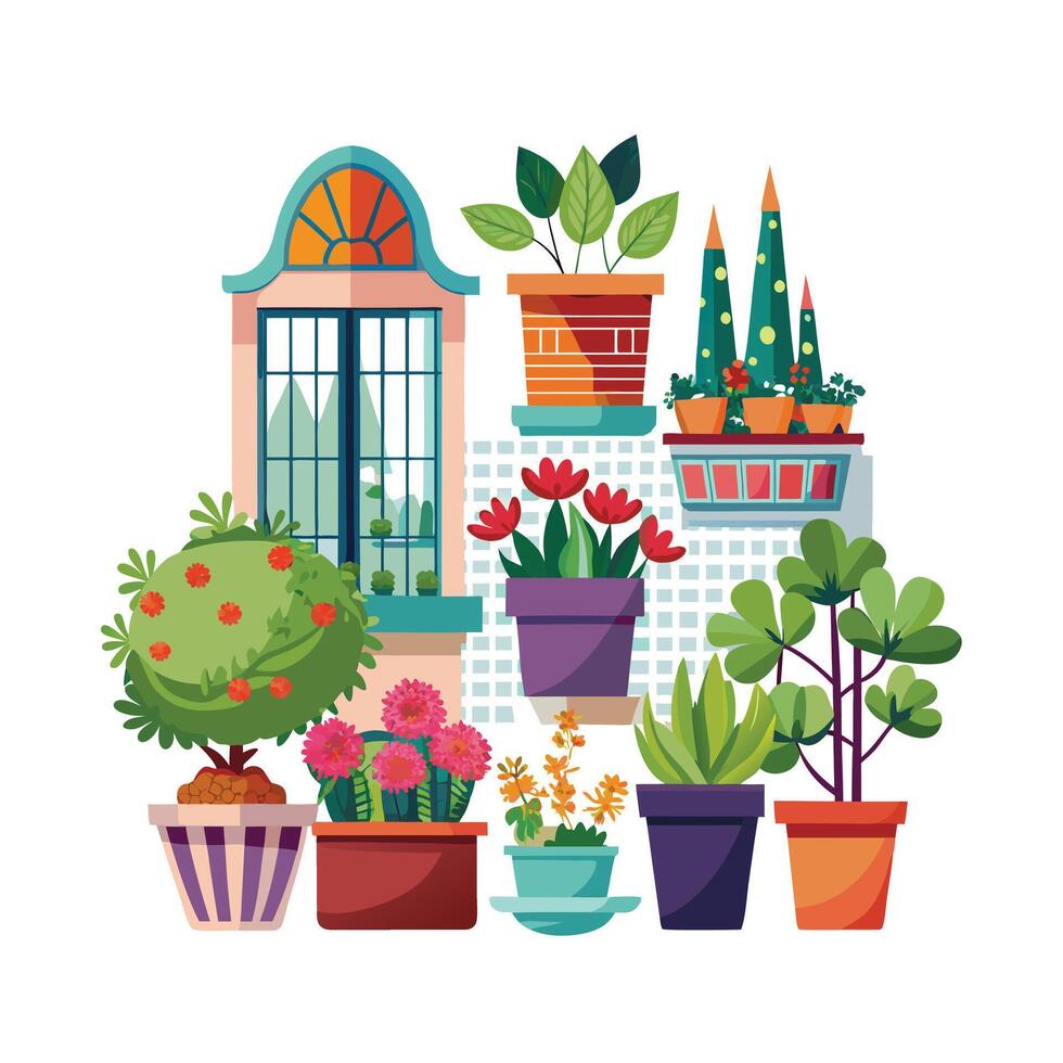 Flowerpot Houseplant Illustration vector