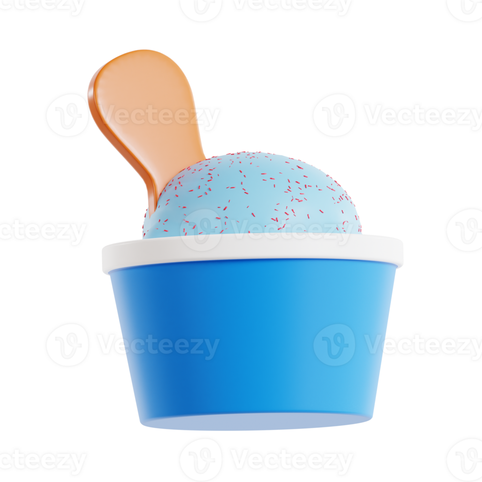 ice cream scoop 3d icon, transparent background png