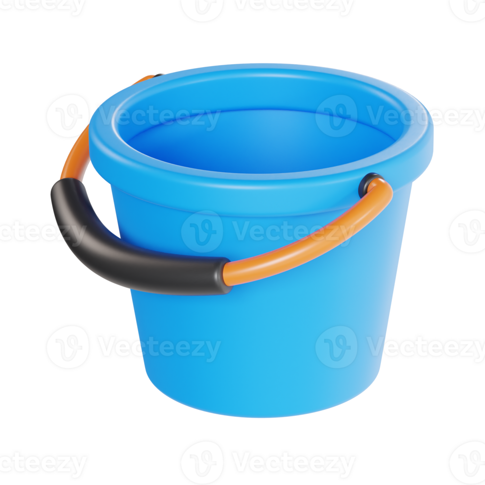 sand bucket 3d icon, transparent background png