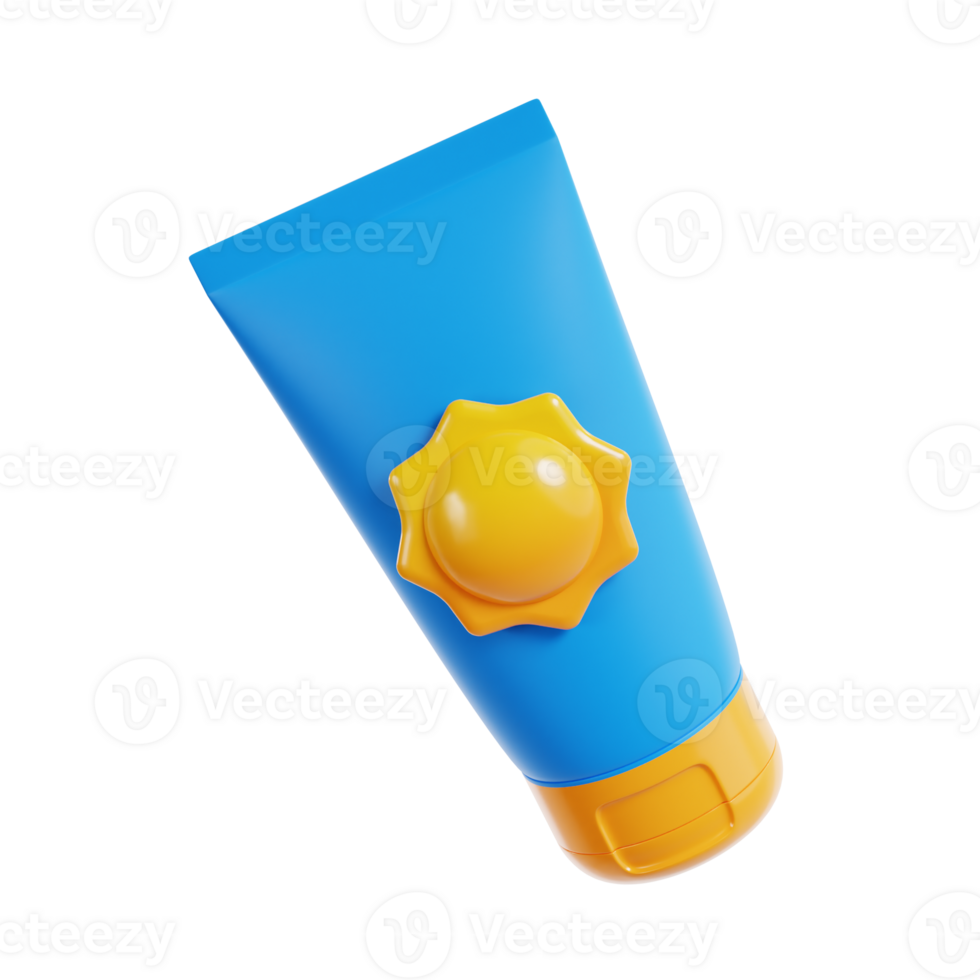 sunscreen lotion 3d icon, transparent background png