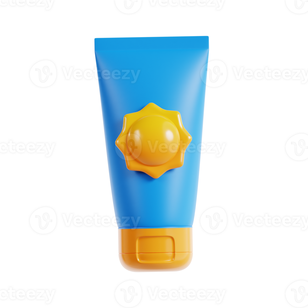 sunscreen lotion 3d icon, transparent background png