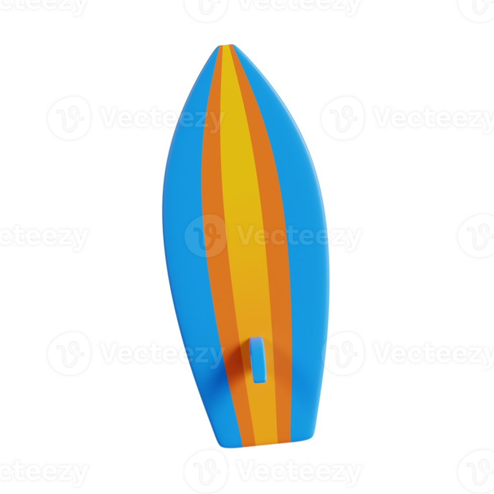 surfing board 3d icon, transparent background png