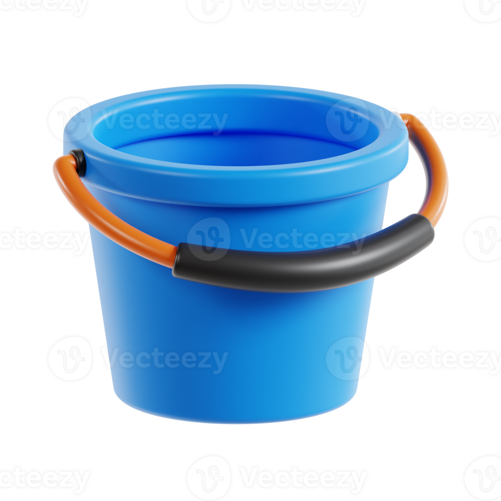 sand bucket 3d icon, transparent background png