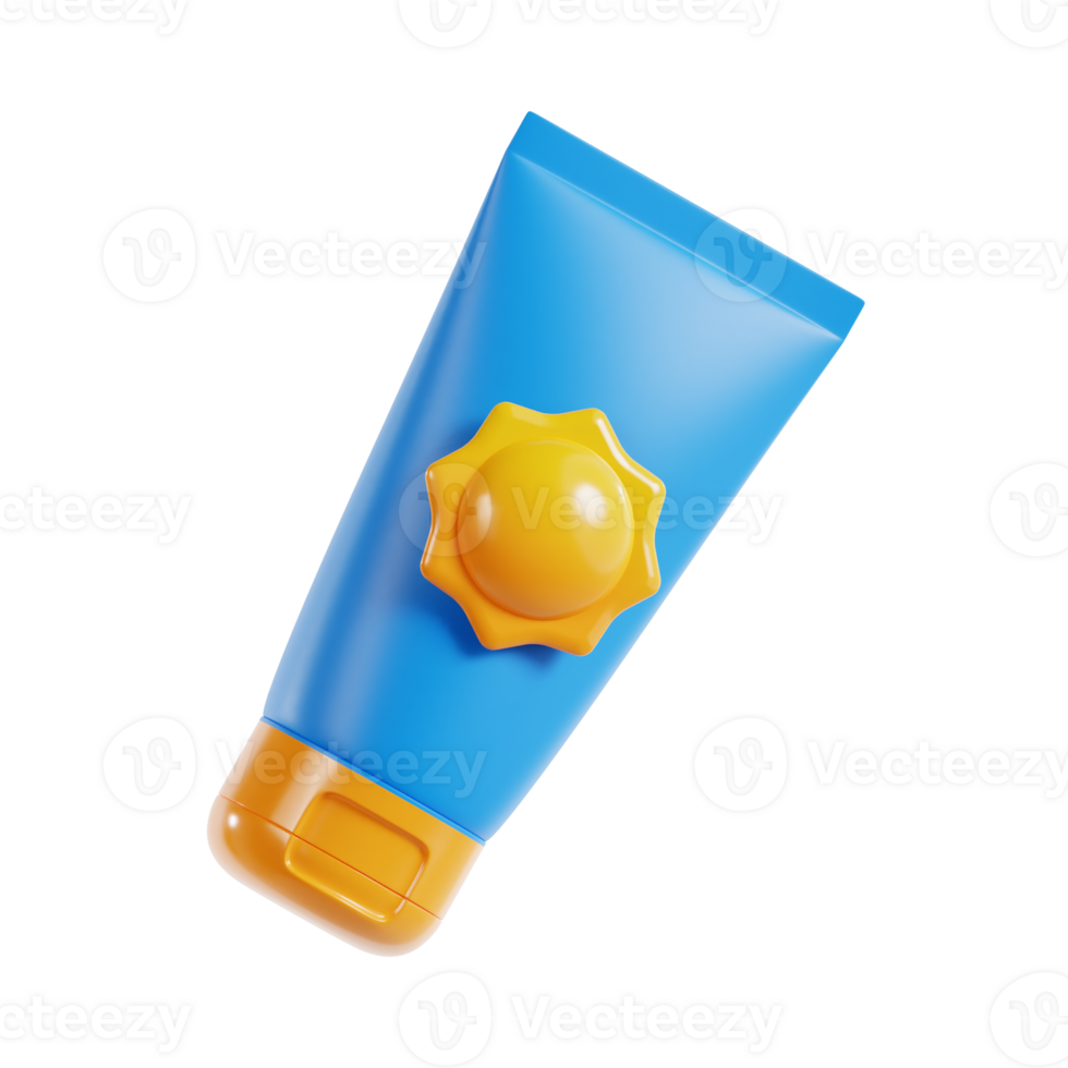 sunscreen lotion 3d icon, transparent background png