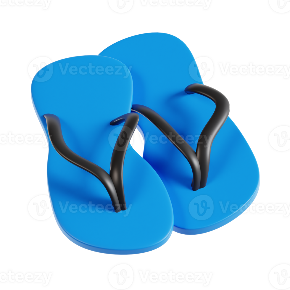 flip flop 3d icon, transparent background png