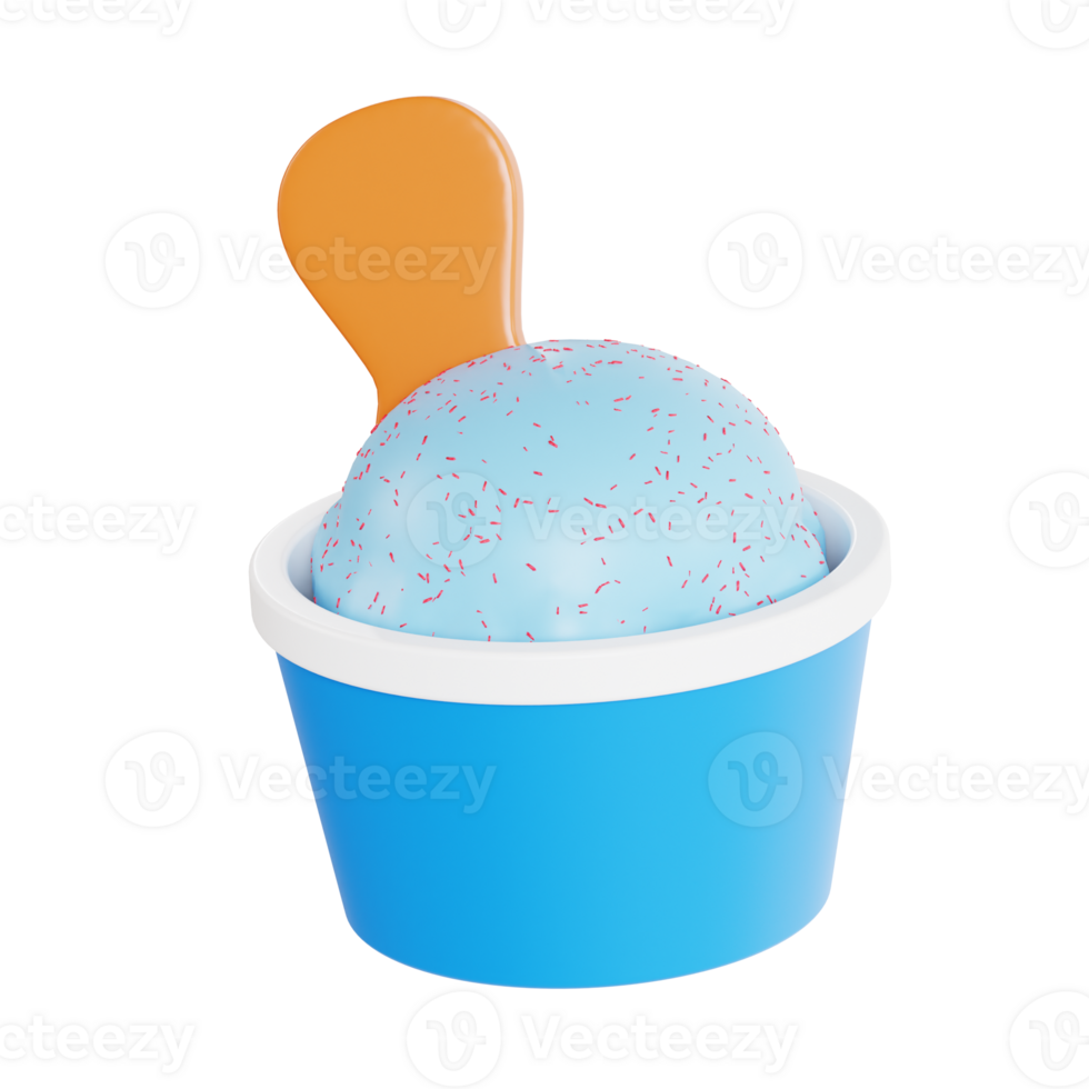 ice cream scoop 3d icon, transparent background png