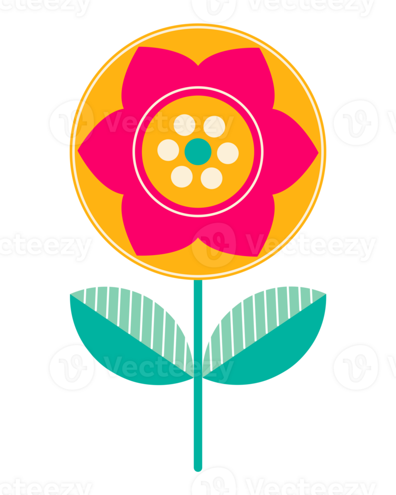 Cute Colorful Flower Illustration png