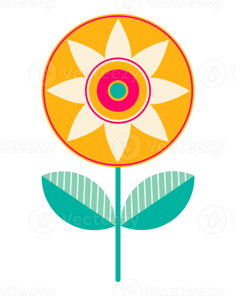 Cute Colorful Flower Illustration png