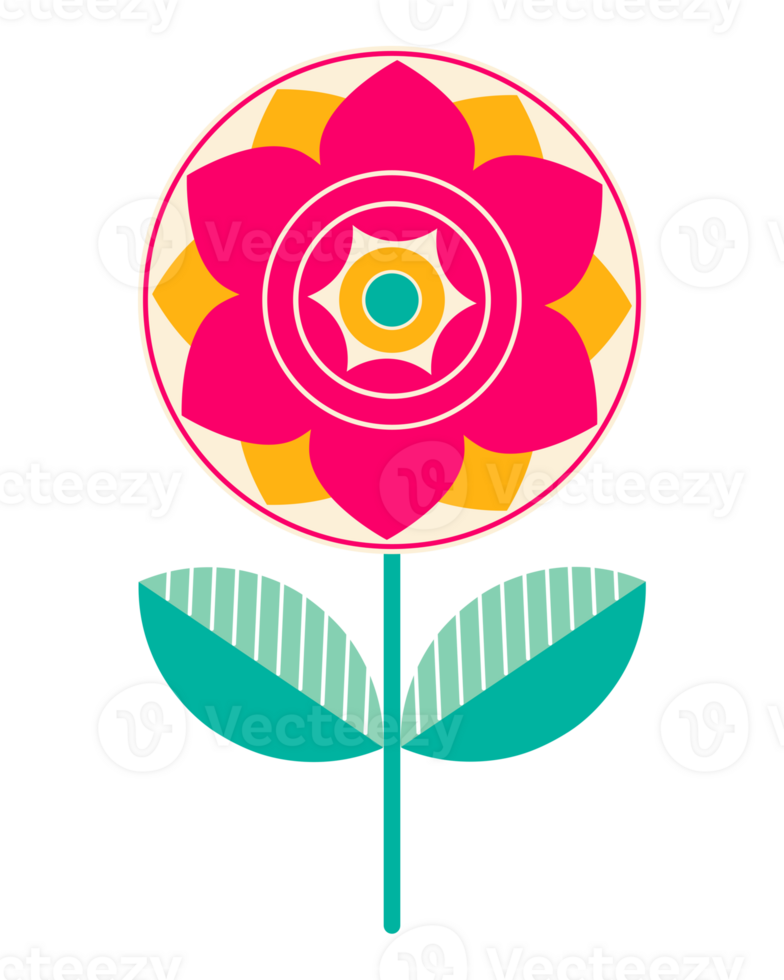 Cute Colorful Flower Illustration png