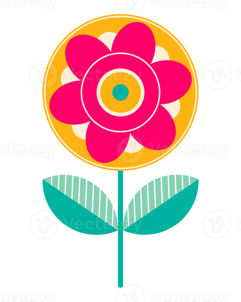 Cute Colorful Flower Illustration png