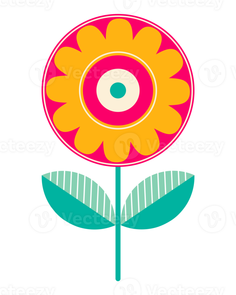 Cute Colorful Flower Illustration png