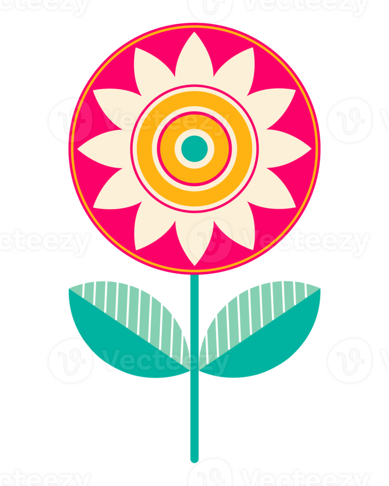 Cute Colorful Flower Illustration png