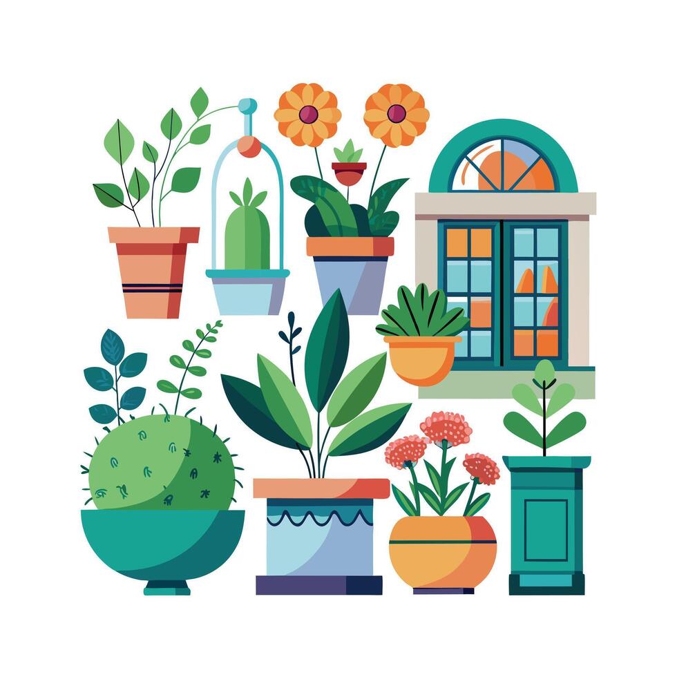 Flowerpot Houseplant Illustration vector