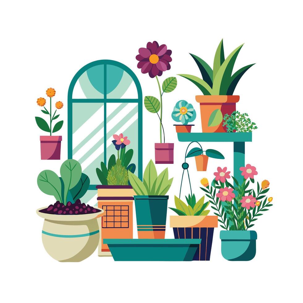 Flowerpot Houseplant Illustration vector