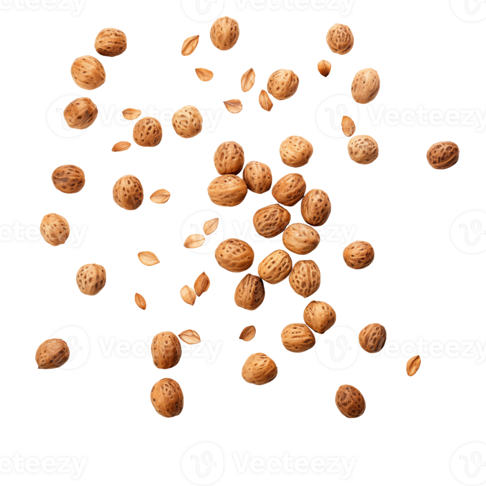 tiger nuts falling from above with Transparent Background png