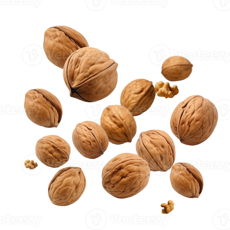 Walnuts falling with Transparent Background png
