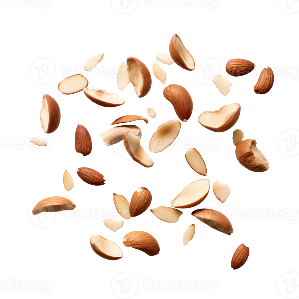 Falling Brazil nuts with Transparent Background png