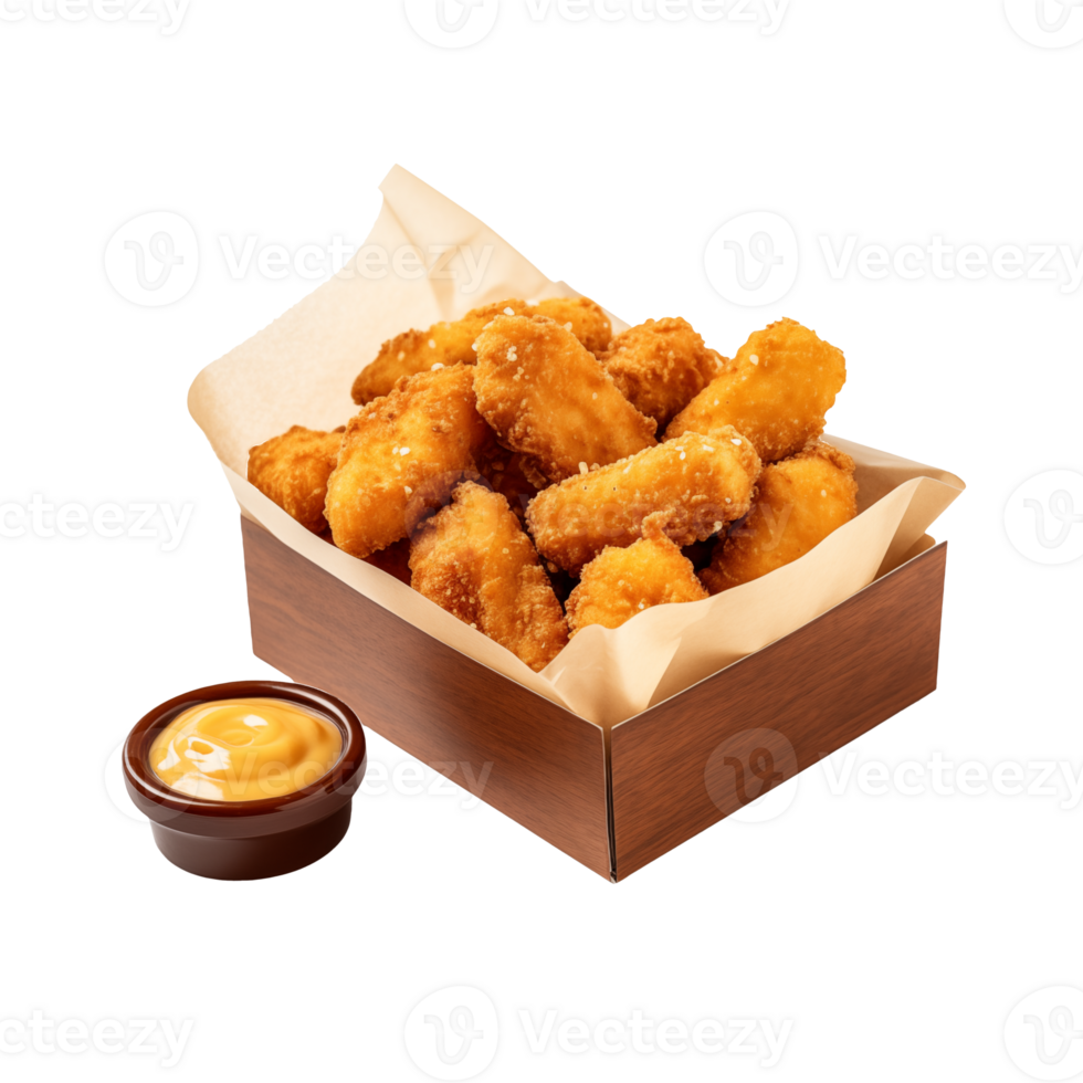 Paper cardboard box of chicken nuggets png